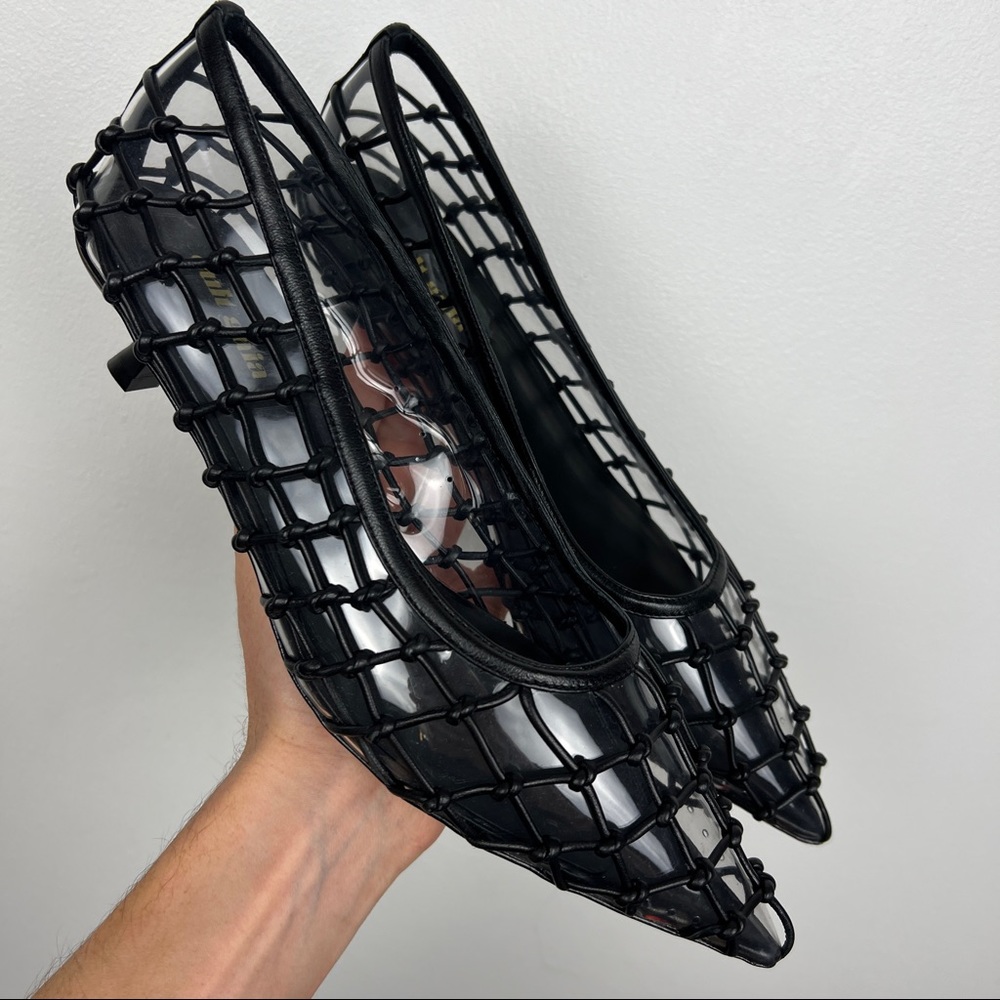 Cult Gaia Kenny Goatskin Woven PVC Pumps - Picture 6 of 9